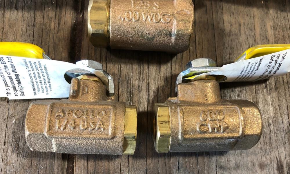 Lot of Apollo 1/4" Bronze Ball Valves 70-101-01 & Ball Cone Check 61-101-01